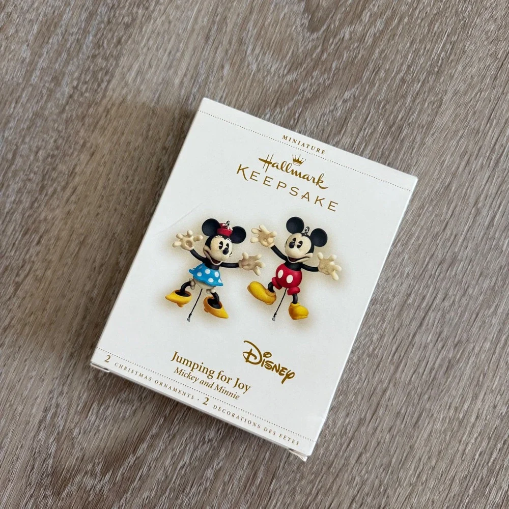 Hallmark Keepsake Disney Jumping for Joy Mickey Minnie Miniature Ornaments 2pc